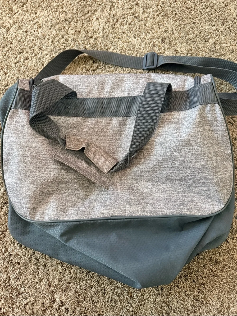 adidas Kids Heather Gray Tote with Pink Logo